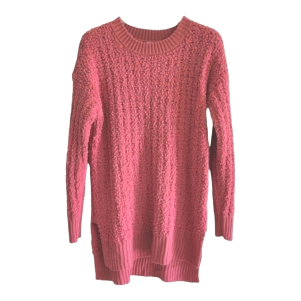 Zenana Premium Dusty Rose Popcorn Knit L/S Pullover Sweater M